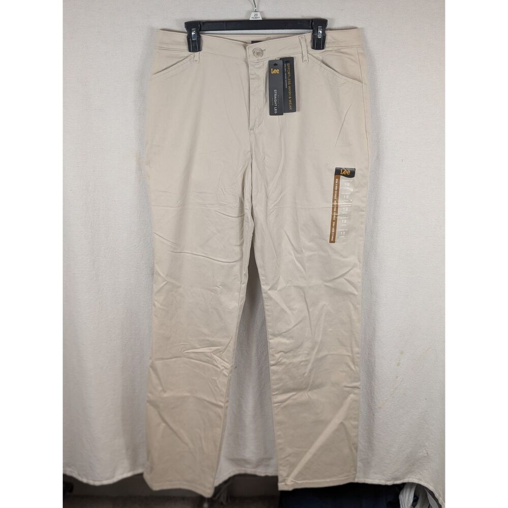 Lee Relaxed Fit Straight Leg Mid Rise Pant Women's Size 12 Long NWT
